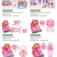 HKM-842387 Electric Light Music Makeup Vanity Desk Set with Chair for Girls Ages 3+ Pink