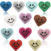 HKM-842387 Heart-Shaped Starry Sky Embroidered Iron-On Patch - Multi-Color Option Available
