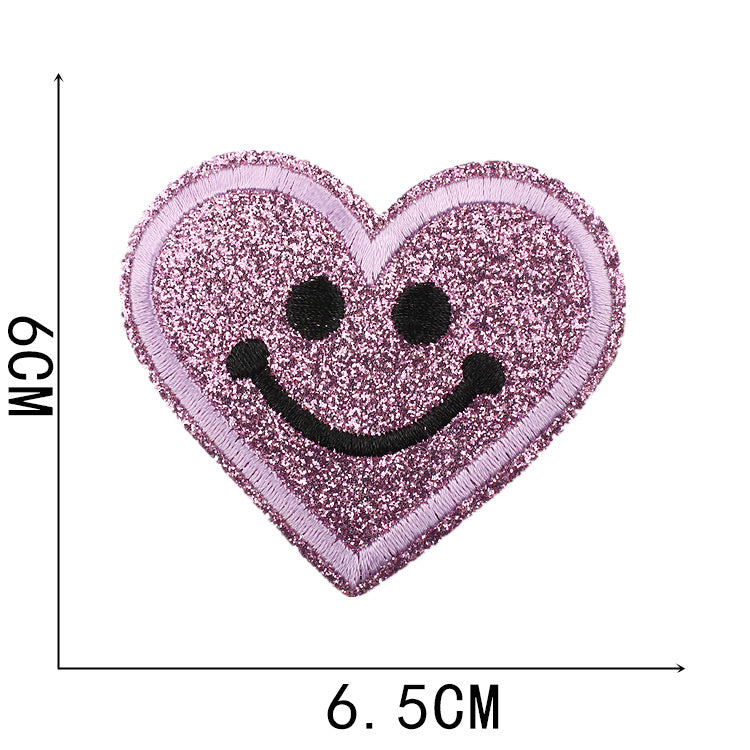 HKM-842387 Heart-Shaped Starry Sky Embroidered Iron-On Patch - Multi-Color Option Available