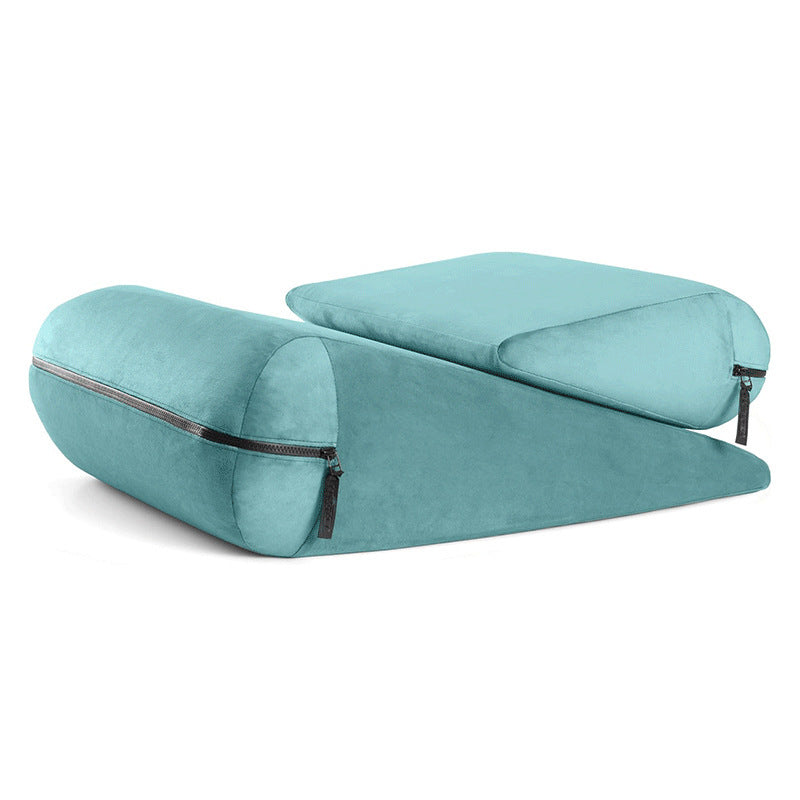 KTX-842387 High Density Triangle Pad Pillow - Red, Gray, Black, Lake Blue, Peach - Embroidered Design, 68x33x25 cm, Polyester Fiber Filling