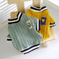 HKM-842515 Chic Knitted Teddy Sweater for Spring and Autumn in Yellow and Green Options