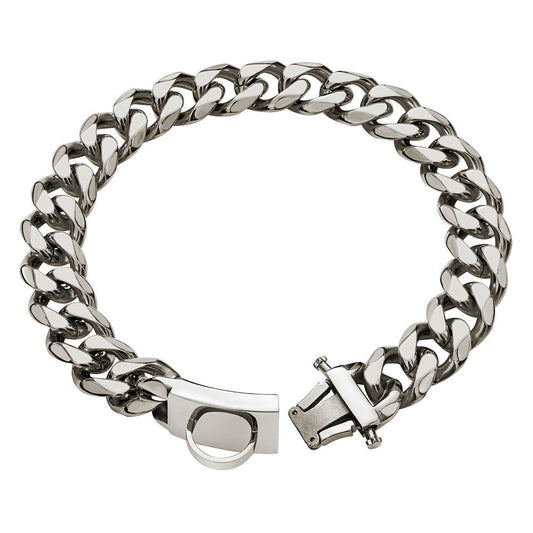 HKM-842707 Stainless Steel Dog Collar and Leash Set for Medium and Large Breeds, Durable Anti-Bite Design
