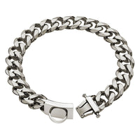 HKM-842707 Stainless Steel Dog Collar and Leash Set for Medium and Large Breeds, Durable Anti-Bite Design