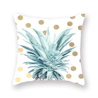 HKM-842771 Geometric Plant Pattern Green Pillowcase - Scandinavian Style, 45x45cm, Polyester