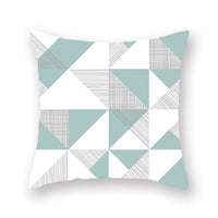 HKM-842771 Geometric Plant Pattern Green Pillowcase - Scandinavian Style, 45x45cm, Polyester