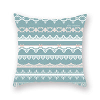 HKM-842771 Geometric Plant Pattern Green Pillowcase - Scandinavian Style, 45x45cm, Polyester