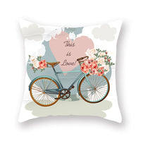 HKM-842771 Geometric Plant Pattern Green Pillowcase - Scandinavian Style, 45x45cm, Polyester