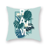 HKM-842771 Geometric Plant Pattern Green Pillowcase - Scandinavian Style, 45x45cm, Polyester