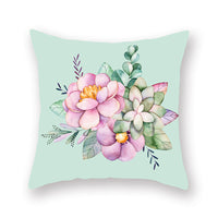HKM-842771 Geometric Plant Pattern Green Pillowcase - Scandinavian Style, 45x45cm, Polyester