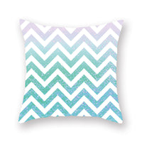 HKM-842771 Geometric Plant Pattern Green Pillowcase - Scandinavian Style, 45x45cm, Polyester