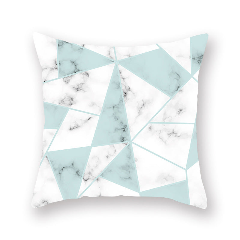 HKM-842771 Geometric Plant Pattern Green Pillowcase - Scandinavian Style, 45x45cm, Polyester