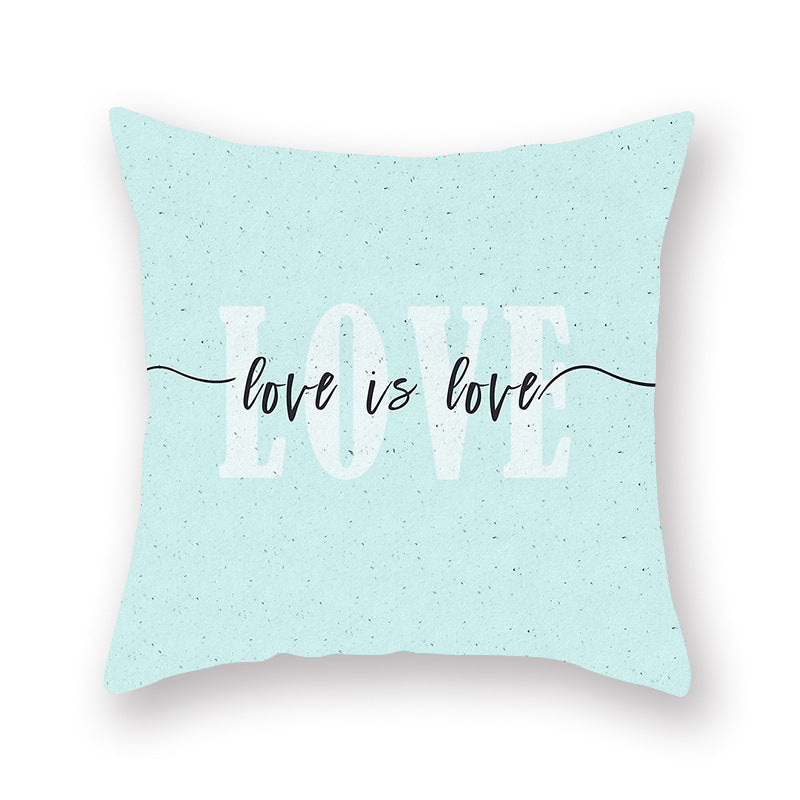 HKM-842771 Geometric Plant Pattern Green Pillowcase - Scandinavian Style, 45x45cm, Polyester