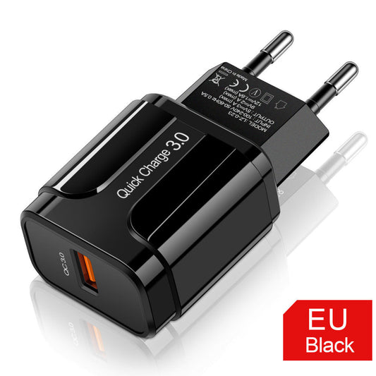 HKM-842771 Universal Travel Wall Charger with USB Interface - Input 220V, Output 5V, 3000mA Charging Current in Multiple Colors