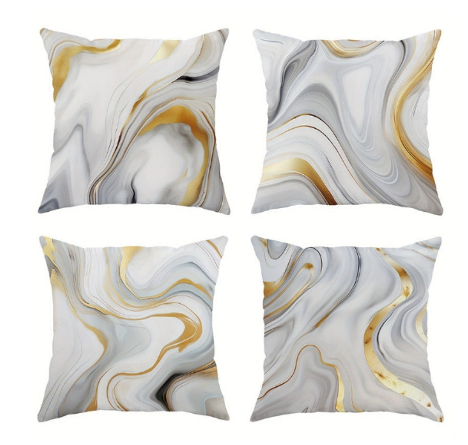 HKM-842835 Linen Pillow Cases Set of 4 - 45cm x 45cm - Multiple Colors Available