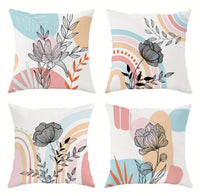 HKM-842835 Linen Pillow Cases Set of 4 - 45cm x 45cm - Multiple Colors Available