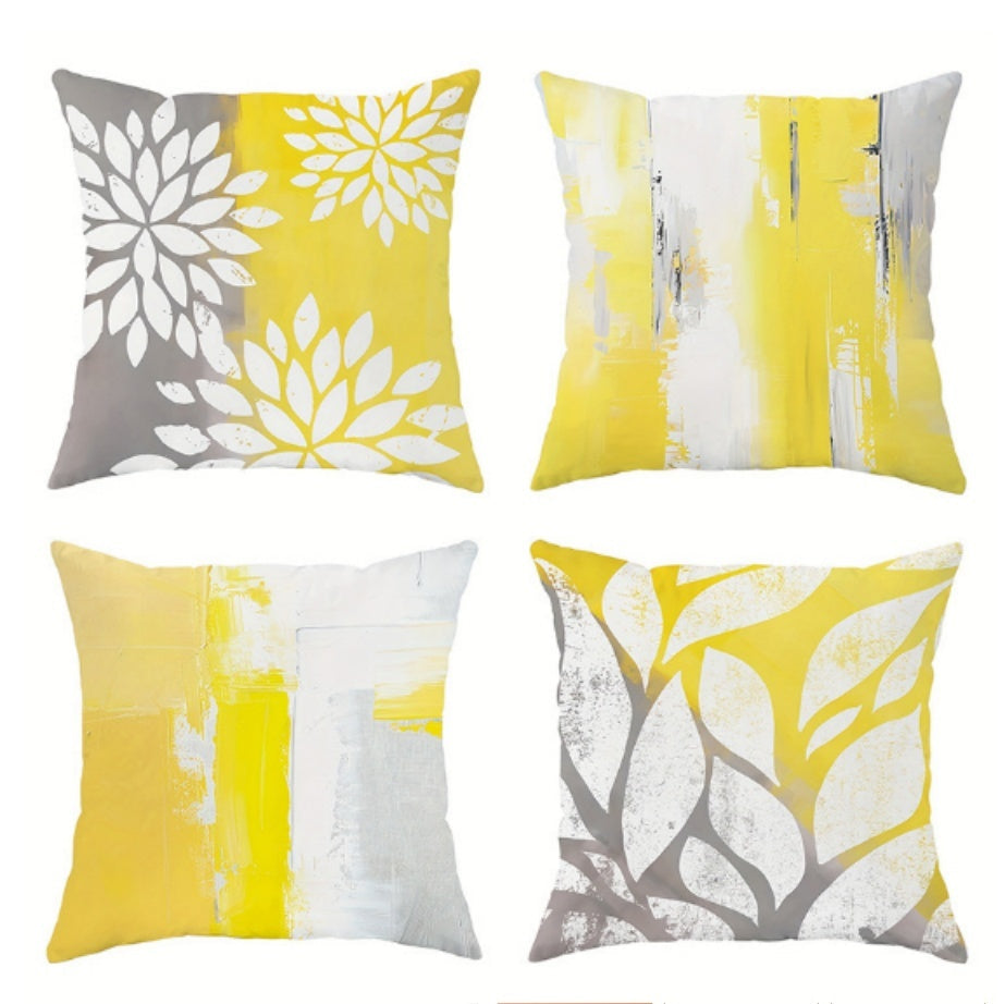 HKM-842835 Linen Pillow Cases Set of 4 - 45cm x 45cm - Multiple Colors Available