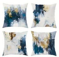 HKM-842835 Linen Pillow Cases Set of 4 - 45cm x 45cm - Multiple Colors Available