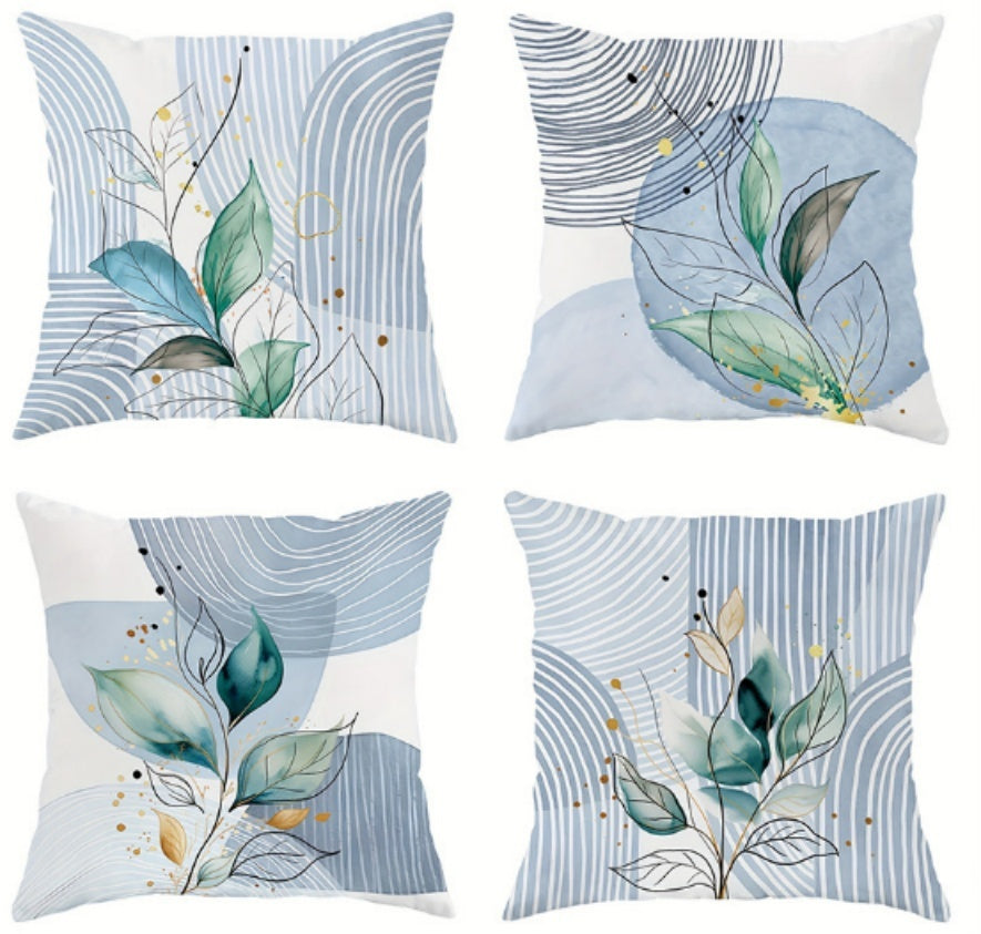 HKM-842835 Linen Pillow Cases Set of 4 - 45cm x 45cm - Multiple Colors Available