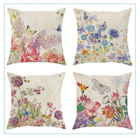 HKM-842835 Linen Pillow Cases Set of 4 - 45cm x 45cm - Multiple Colors Available