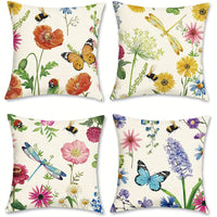 HKM-842835 Linen Pillow Cases Set of 4 - 45cm x 45cm - Multiple Colors Available