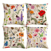 HKM-842835 Linen Pillow Cases Set of 4 - 45cm x 45cm - Multiple Colors Available