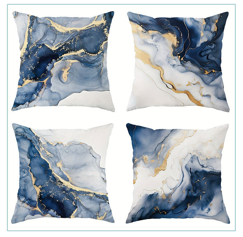 HKM-842835 Linen Pillow Cases Set of 4 - 45cm x 45cm - Multiple Colors Available