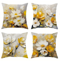 HKM-842835 Linen Pillow Cases Set of 4 - 45cm x 45cm - Multiple Colors Available