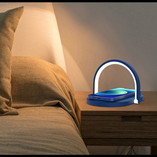 HKM-842899 15W Fast Wireless Charger with Night Light and Phone Holder, Black or White