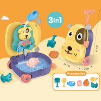 HKM-842963 Outdoor Cartoon Style Water Play Trolley Beach Toy Set for Ages 3+