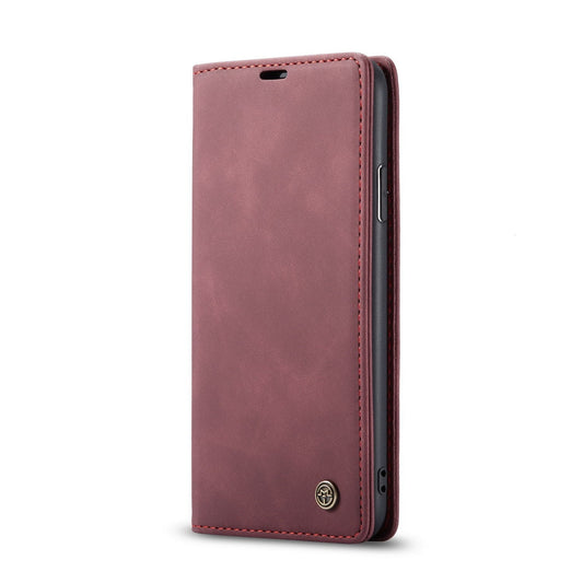 HKM-842963 Vintage Anti-Drop Flip Case for iPhone Models - Soft Leather and TPU Protection