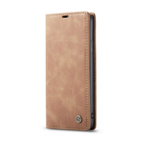 HKM-842963 Vintage Anti-Drop Flip Case for iPhone Models - Soft Leather and TPU Protection