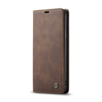 HKM-842963 Vintage Anti-Drop Flip Case for iPhone Models - Soft Leather and TPU Protection