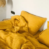 HKM-843027 Solid Color Yellow Linen Pillowcase - Rectangular Envelope Style, 48x74cm