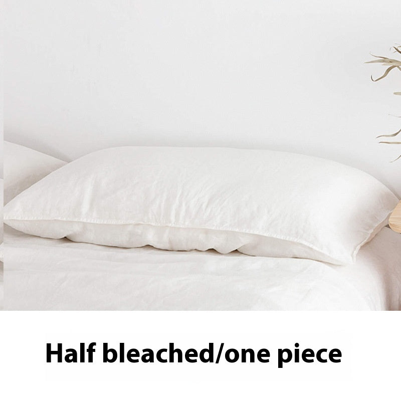 HKM-843027 Solid Color Yellow Linen Pillowcase - Rectangular Envelope Style, 48x74cm