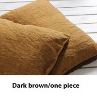 HKM-843027 Solid Color Yellow Linen Pillowcase - Rectangular Envelope Style, 48x74cm