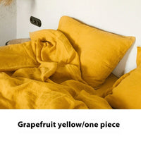 HKM-843027 Solid Color Yellow Linen Pillowcase - Rectangular Envelope Style, 48x74cm
