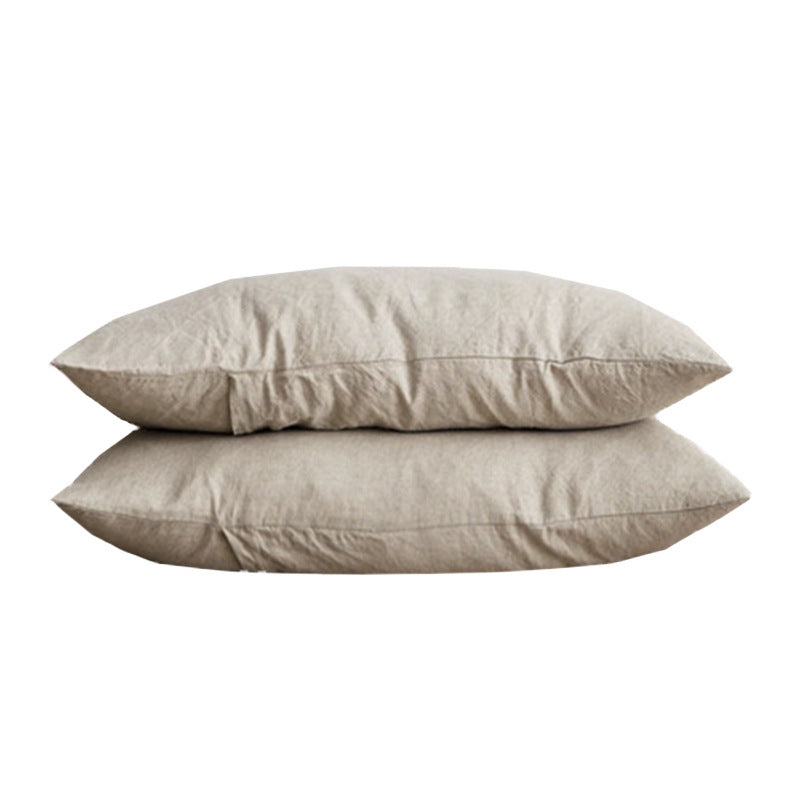 HKM-843027 Solid Color Yellow Linen Pillowcase - Rectangular Envelope Style, 48x74cm