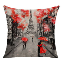 HKM-843155 Cartoon Anime Maple Leaf Pillow Cover in Linen - Nordic Design, 40x40cm & 45x45cm
