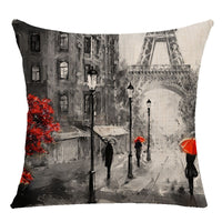 HKM-843155 Cartoon Anime Maple Leaf Pillow Cover in Linen - Nordic Design, 40x40cm & 45x45cm