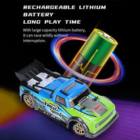 HKM-843283 Remote Control Spray Drift Car with Lights - 1/16 Scale Electric Racing Vehicle for Kids 5+