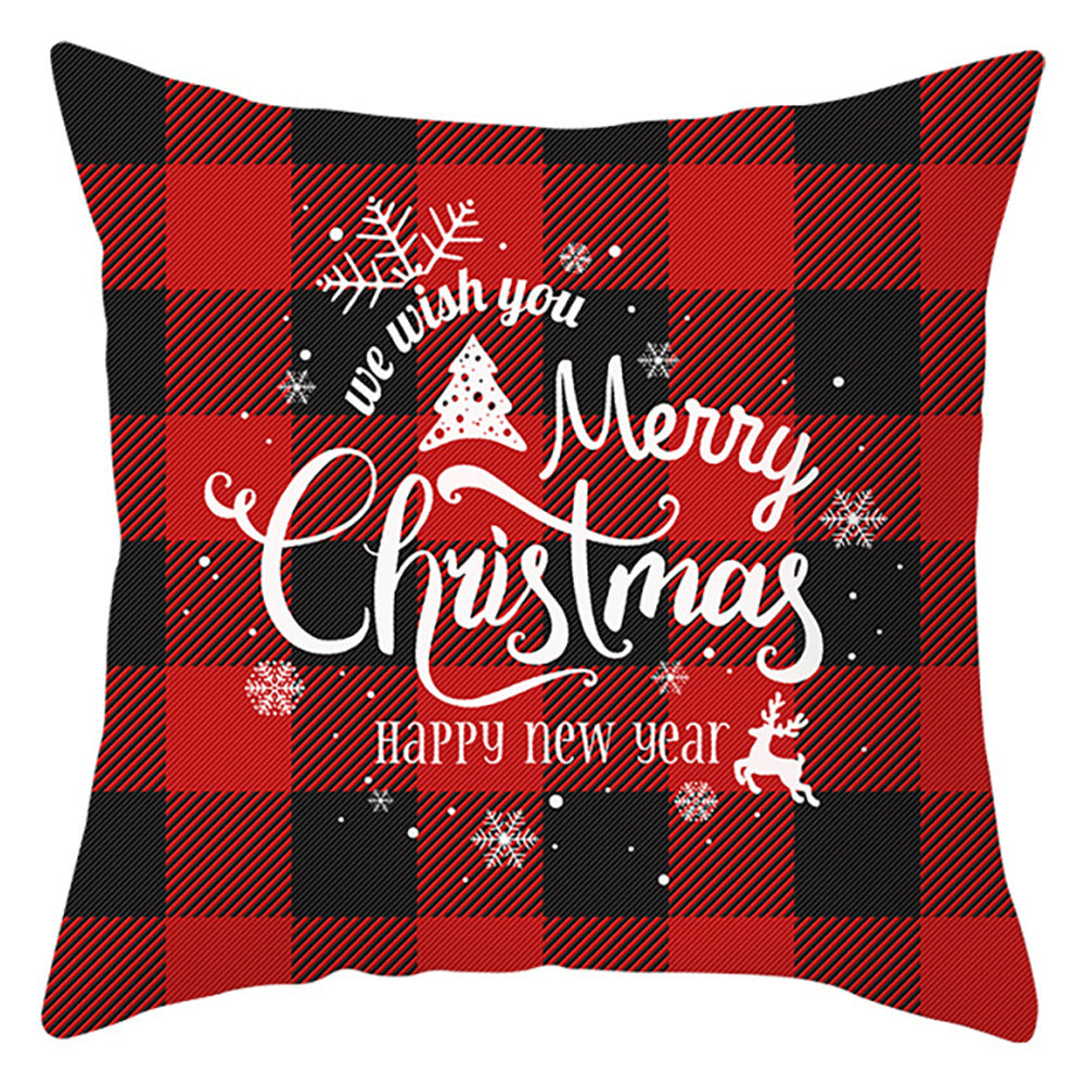 HKM-843411 European Linen Christmas Pillowcase with Landscape Pattern and PP Cotton Filling
