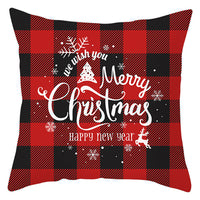 HKM-843411 European Linen Christmas Pillowcase with Landscape Pattern and PP Cotton Filling