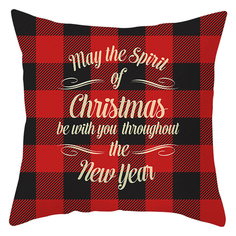 HKM-843411 European Linen Christmas Pillowcase with Landscape Pattern and PP Cotton Filling