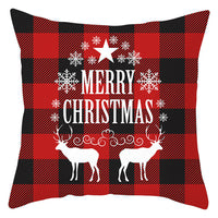 HKM-843411 European Linen Christmas Pillowcase with Landscape Pattern and PP Cotton Filling
