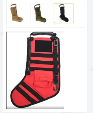 HKM-843475 Military-Style Christmas Stocking Bag for Practical Storage - 20L Capacity, Oxford Fabric