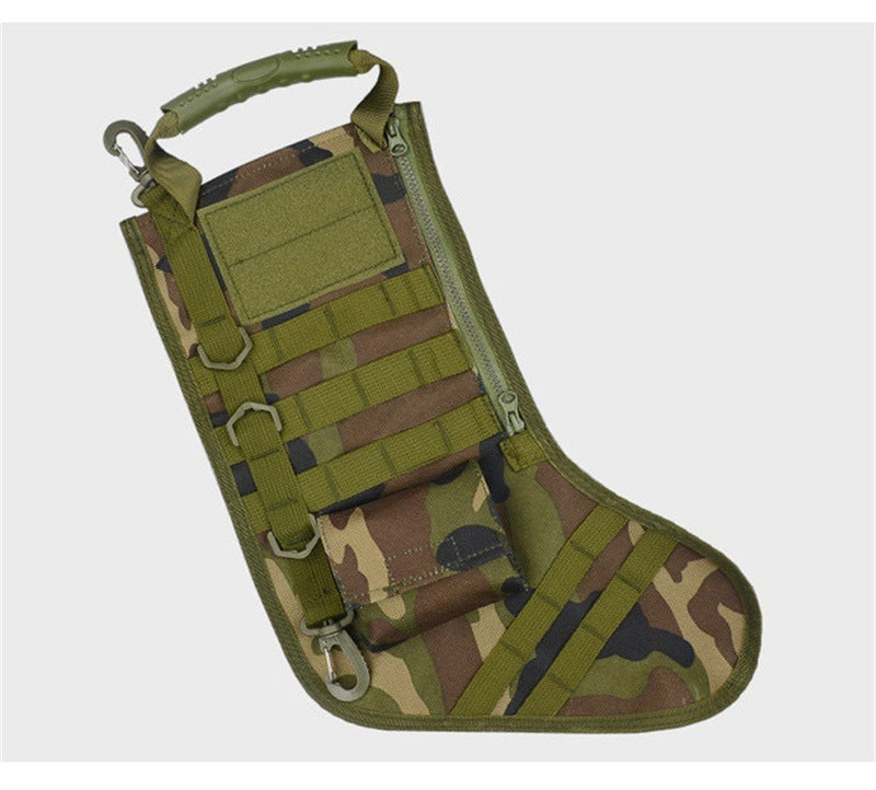HKM-843475 Military-Style Christmas Stocking Bag for Practical Storage - 20L Capacity, Oxford Fabric