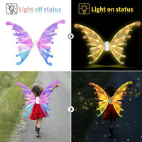 HKM-843539 Glowing Butterfly Wings for Kids - Electric Light Up Fairy Wings, Ages 2-13