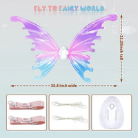 HKM-843539 Glowing Butterfly Wings for Kids - Electric Light Up Fairy Wings, Ages 2-13