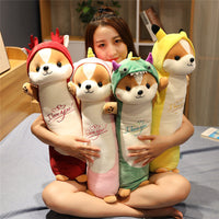 HKM-843539 Squirrel-Shaped Long Plush Pillow with Removable and Washable Cover, Soft Down Cotton Filling