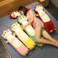 HKM-843539 Squirrel-Shaped Long Plush Pillow with Removable and Washable Cover, Soft Down Cotton Filling